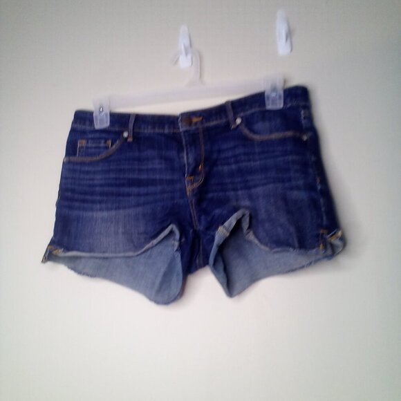 Mossimo Shorts Women 10 Mid Rise Midi Denim Blue - Picture 2 of 14